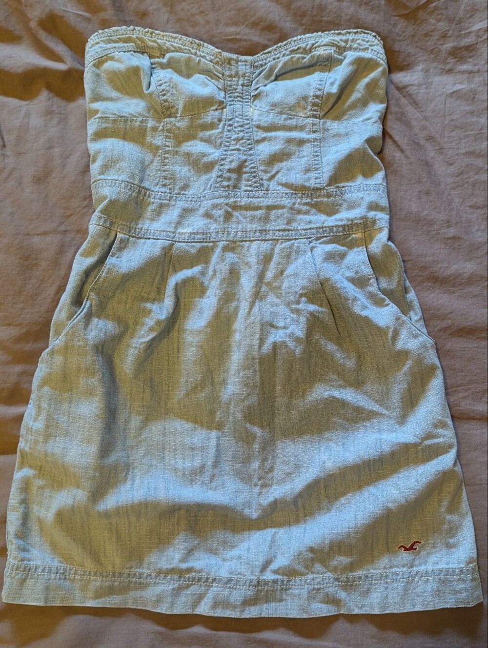 Hollister Light Blue Strapless Sundress